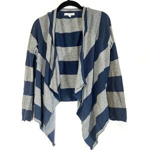 Y2K Aeropostale Striped Cardigan Sweater Open Front Blue Gray Casual Size M‎